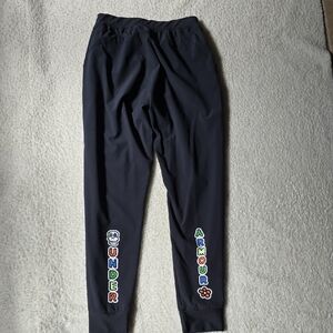 Under Armour Kids Black Joggers with Multicolor Lettering